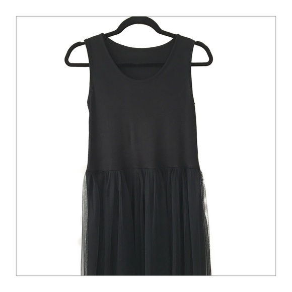 Boho Gray & Pink Tank W/Tulle Skirt Layering Dress - Picture 3 of 6